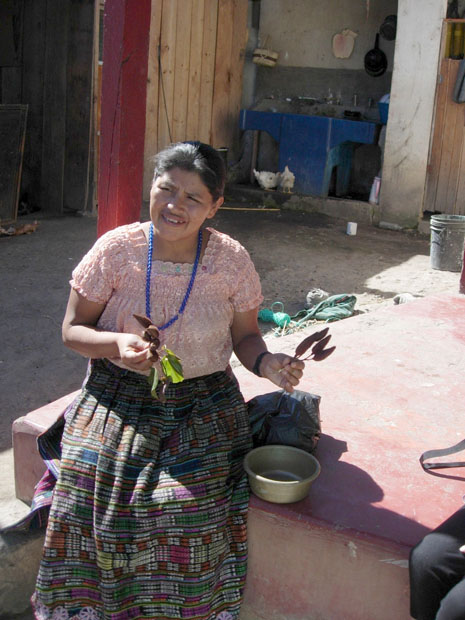 Philomena with achiote pods