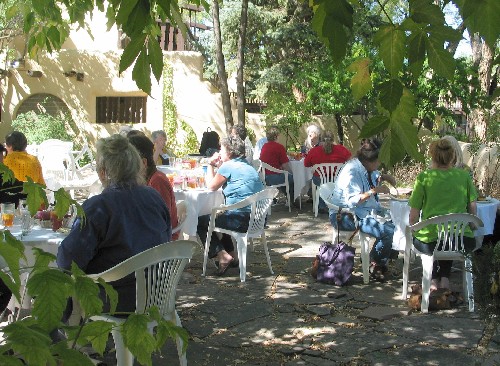 Instructors and participants at lunch