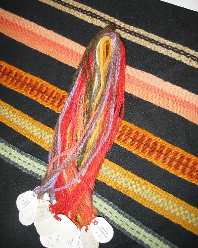 Naturally dyed samples from Peru