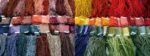 The range of colors dyed