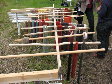 Drying yarns during the workshop