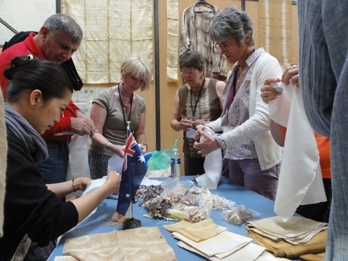 Preparing shibori
            samples