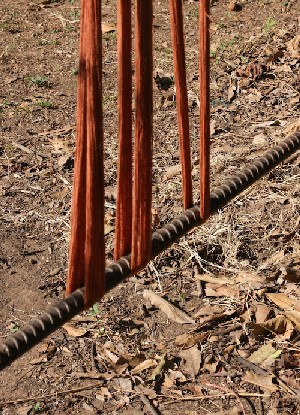 The yarn stretched for drying