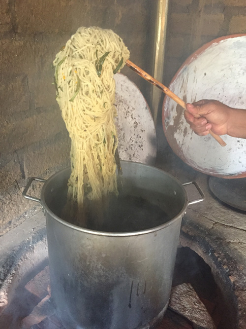 Close-up of Pedro Montao dyeing with pericn in Teotitln del Valle