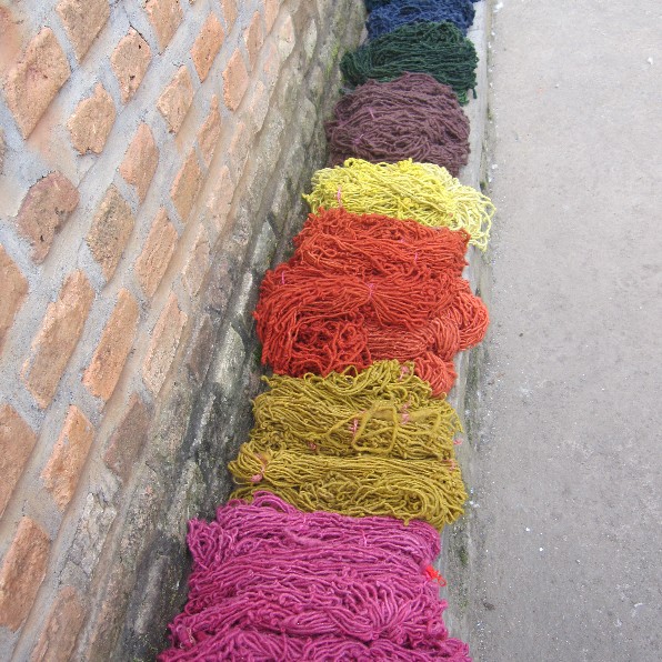 Yarns dyed by a Rwandan women's dyeing cooperative, 2013